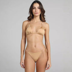Classic Strappy Halter Tie Triangle Brazilian Two Piece Bikini Swimsuit
