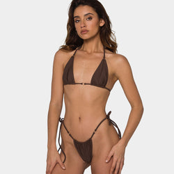 Sexy Tie String Cheeky Thong Micro Triangle Brazilian Two Piece Bikini Swimsuit