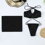 Minimalist Cut Out O Ring Halter Brazilian One Piece Swimsuit