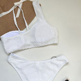 Asymmetrical Fishnet High Cut O Ring Cutout Brazilian Two Piece Bikini Swimsuit