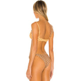High Cut Drawstring Trim Scrunch Brazilian Two Piece Bikini Swimsuit