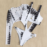 Monochrome Tie Dye High Cut O Ring Monokini Brazilian One Piece Swimsuit