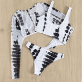 Monochrome Tie Dye High Cut O Ring Monokini Brazilian One Piece Swimsuit
