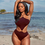 Sexy Cut Out O Ring Halter Monokini Brazilian One Piece Swimsuit