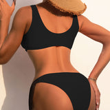 Sexy Fringe Trim Cut Out O Ring Monokini Brazilian One Piece Swimsuit