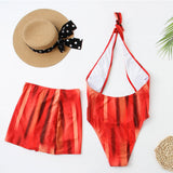 Sexy High Cut Cutout Cross Halter Open Back Brazilian One Piece Swimsuit
