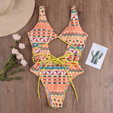 Sexy High Cut Strappy Cutout Front Brazilian One Piece Swimsuit
