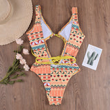 Sexy High Cut Strappy Cutout Front Brazilian One Piece Swimsuit